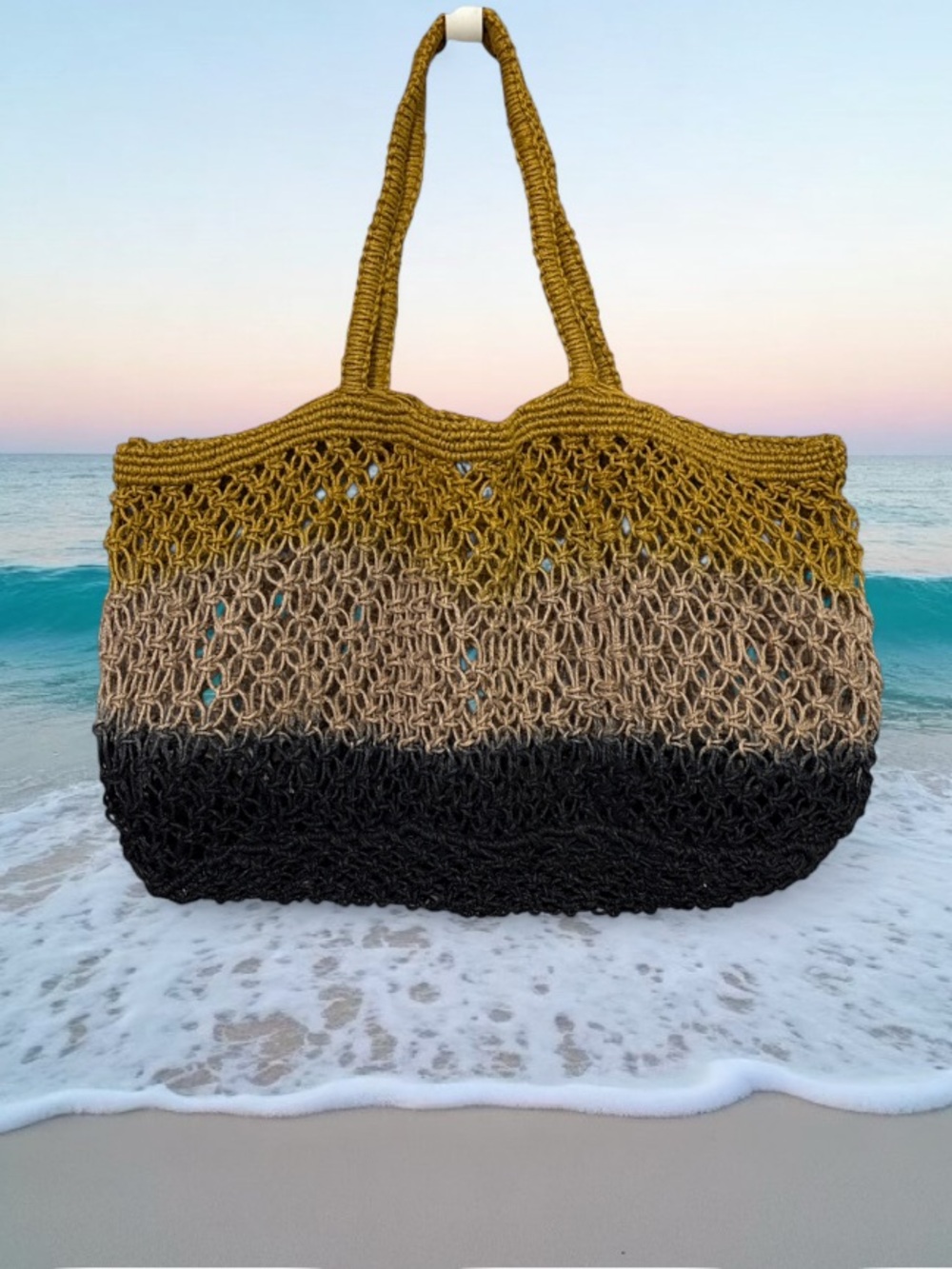 Free People Woven Jute Ombré Gradient Tote Bag